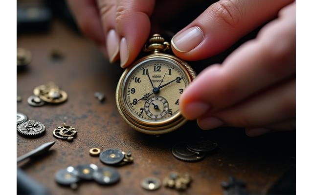 ヴィンテージ時計の修復作業